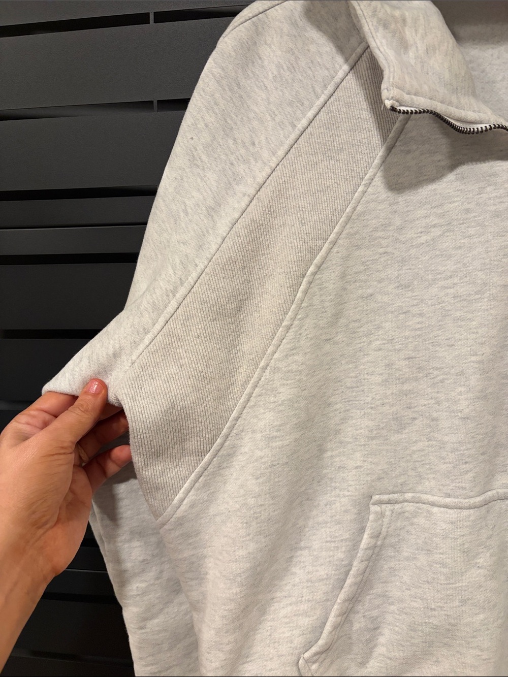 Pink Lily Light Heathered Gray Quarter Zip Hoodie - Picture 3 of 7